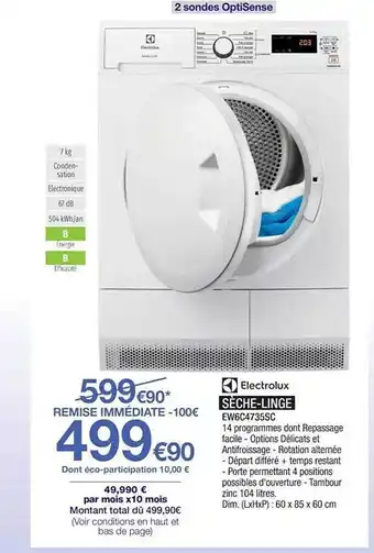 Proxi Confort Sèche-linge electrolux offre