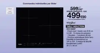 Proxi Confort Table induction whirlpool offre