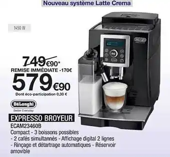 Proxi Confort Expresso broyeur dëlonghi offre