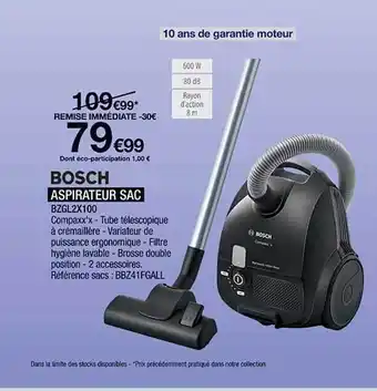 Proxi Confort Aspirateur sac bosch offre