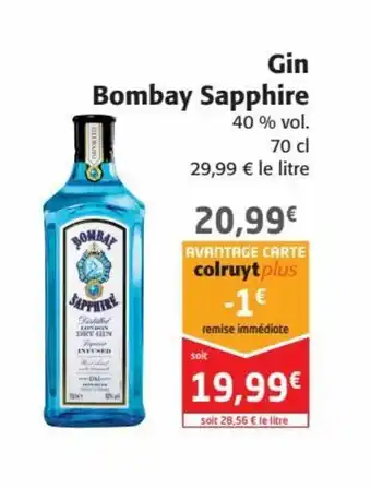 Colruyt Gin Bombay sapphire offre