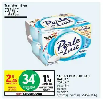 Yaourt Perle De Lait Nature Yoplait