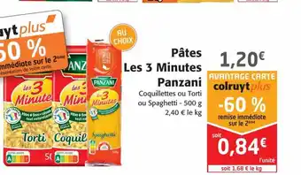 Colruyt Pâtes Les 3 Minutes Panzani offre