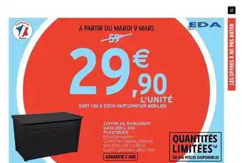 Intermarché Contact Coffre De Rangement Baya 250l Eda Plastiques offre
