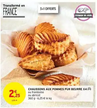 Intermarché Contact Chaussons Aux Pommes Pur Beurre X4 offre