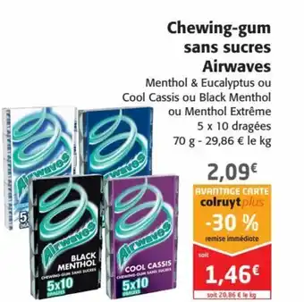Colruyt Chewing-Gum Sans Sucres Airwaves offre