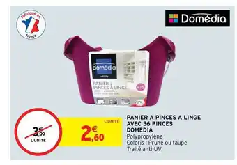 Intermarché Contact Panier à Pinces à Linge Avec 36 Pinces Domedia offre