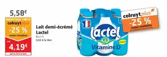 Colruyt Lactel Lait demi-écrémé offre