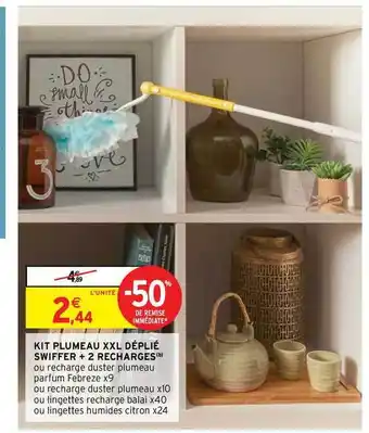 Intermarché Contact Kit Plumeau Xxl Déplié Swiffer + Recharges offre