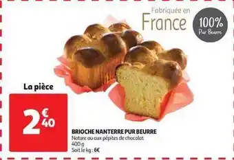 Auchan Direct Brioche Nanterre Pur Beurre offre