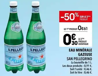 Supeco San Pellegrino Eau Minérale Gazeuse offre