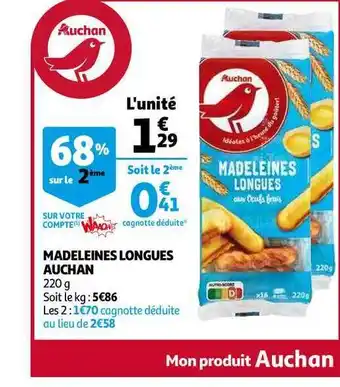 Madeleines Longues Auchan