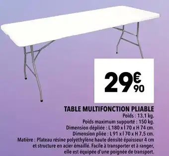 Supeco Table Multifonction Pliable offre