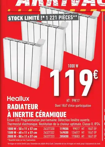 Hellux Radiateur à Inertie Céramique