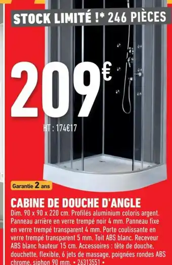 Brico Cash Cabine de Douche d'Angle offre