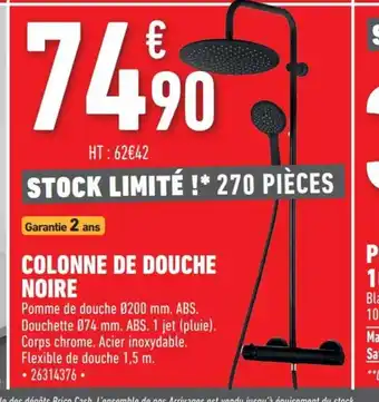 Brico Cash Colonne de Douche Noire offre