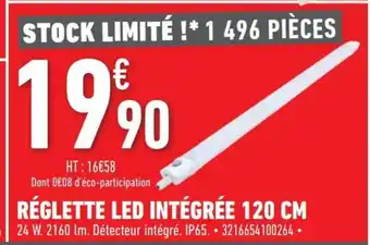 Brico Cash Réglette Led Intégrée 120cm offre