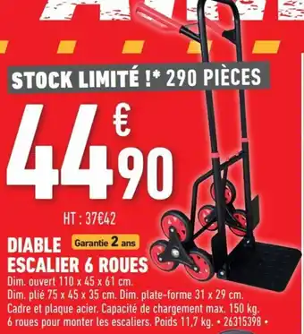 Brico Cash Diable Escalier 6 Roues offre