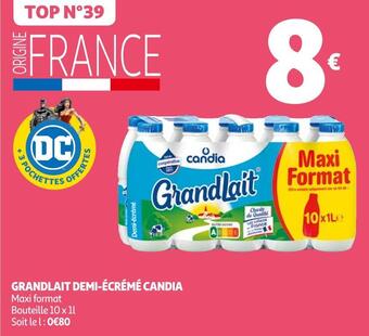 Auchan Candia grandlait demi-écrémé offre