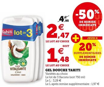 Hyper U Tahiti gel douche offre