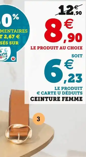 Super U U ceinture femme offre