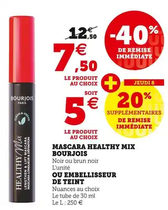 Hyper U Bourjois mascara healthy mix offre