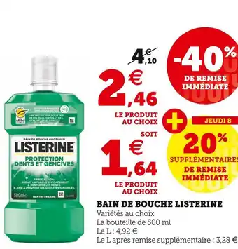 Hyper U Listerine bain de bouche offre