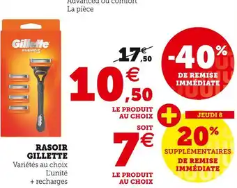 Hyper U Gillette rasoir offre