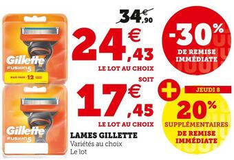 Hyper U Gillette lames offre