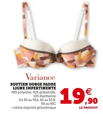 Hyper U Variance soutien gorge padde ligne impertinente offre