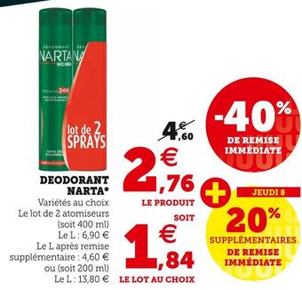 Hyper U Narta deodorant* offre