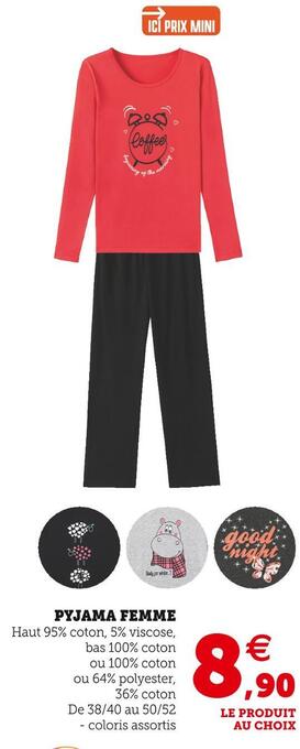 Hyper U Pyjama femme offre