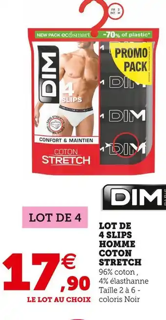 Hyper U Dim lot de 4 slips homme coton stretch offre