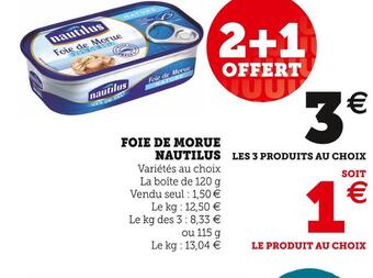 Hyper U Nautilus foie de morue offre