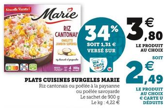 Hyper U Marie plats cuisines surgeles offre