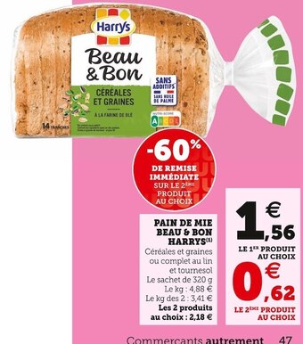 Hyper U Harrys pain de mie beau & bon offre