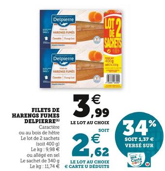 Hyper U Delpierre filets de harengs fumes offre