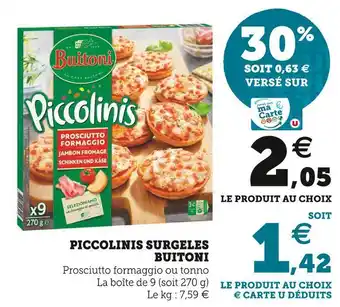 Hyper U Buitoni piccolinis surgeles offre