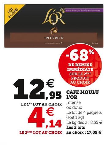 Hyper U L'or café moulu offre