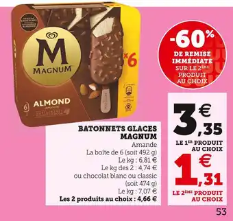 Hyper U Magnum batonnets glaces offre