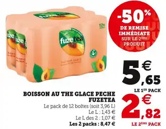 Hyper U Fuze tea boisson au the glace peche offre