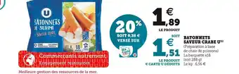 Hyper U U batonnets saveur crabe offre
