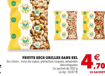 Hyper U Sun fruits secs grilles sans sel offre
