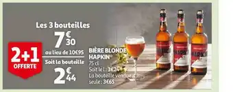 Auchan Bière Blonde Hapkin offre