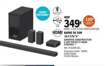 E.Leclerc Sony Barre de son offre