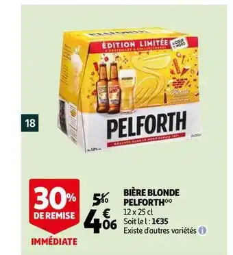 Auchan Bière Blonde Pelforth offre