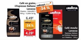 Colruyt Café en grains l'espresso italiano lavazza offre