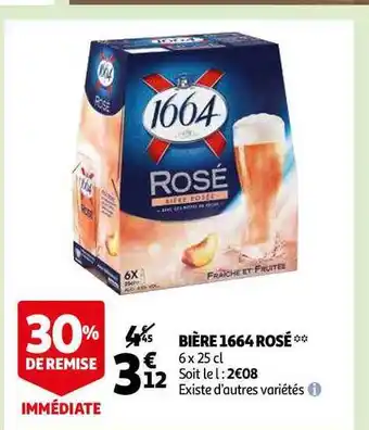 Auchan Bière 1664 Rosé offre
