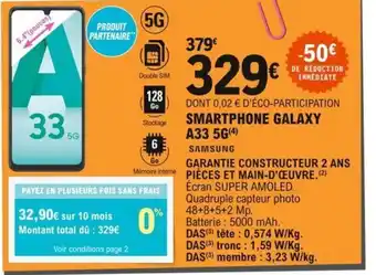 E.Leclerc Smartphone Galaxy Smartphone A33 5g offre