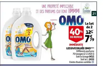 Auchan Lessive Diluée Omo offre
